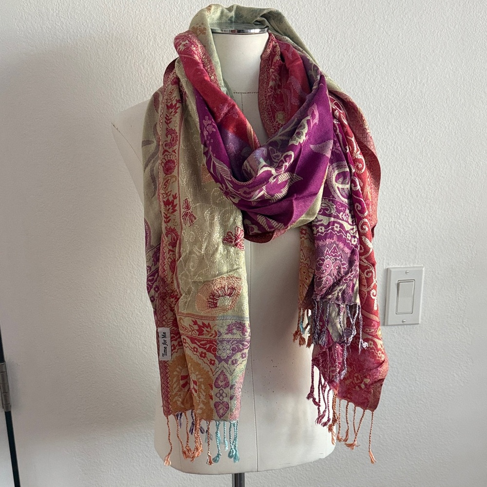 Colorful Patterned Scarf - Picture 4 of 8